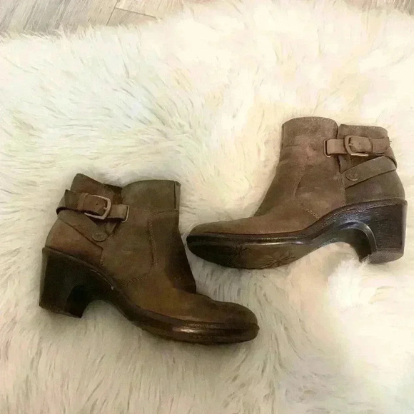 Montana leather booties brown rustic finish distressed ankle boots sz 8m - Picture 4 of 7